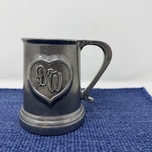 NEW! Vintage Pewter Wilton Mug "D&W" Monogram 4.75" Tall NOS Spartan stores